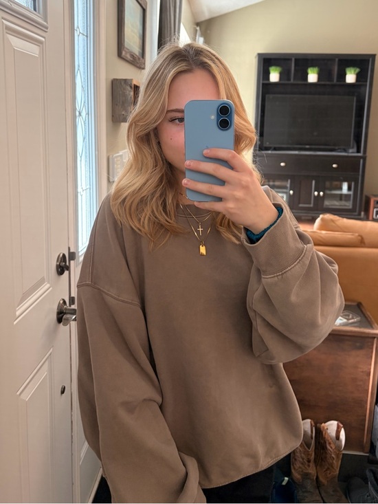 TNA Tops - Aritzia Sweatshirt Taupe Brown